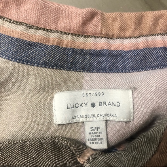 Lucky Brand Plaid Button Up Shirt Long Sleeves Size Small Viscose & Modal Airy - Picture 6 of 13